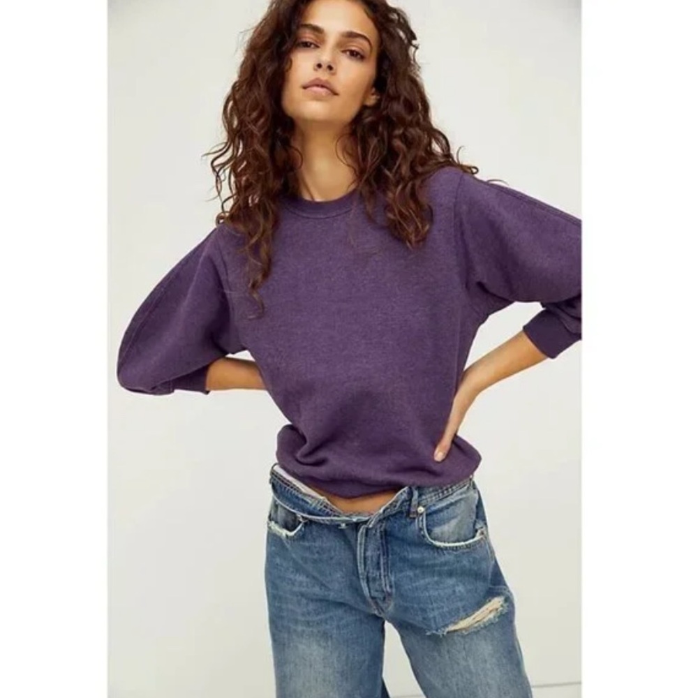 Agolde Thora Deep Purple Crewneck Sweatshirt NWOT